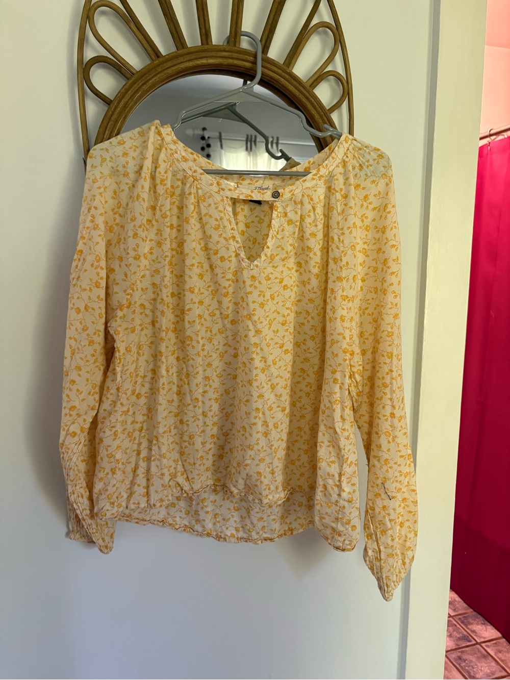 Universal Thread Yellow Floral Peasant Blouse - Women's Top